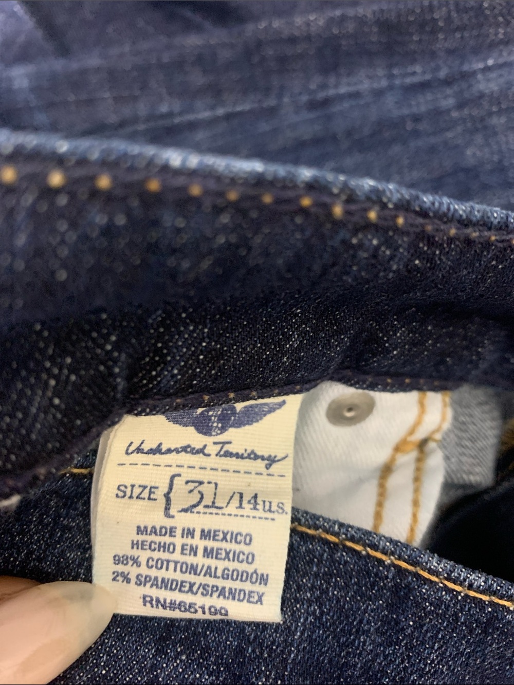 New VTG Uncharted Territory lowrise Dark Denim Bootcut Jeans Size 31 34” inseam - Picture 6 of 11